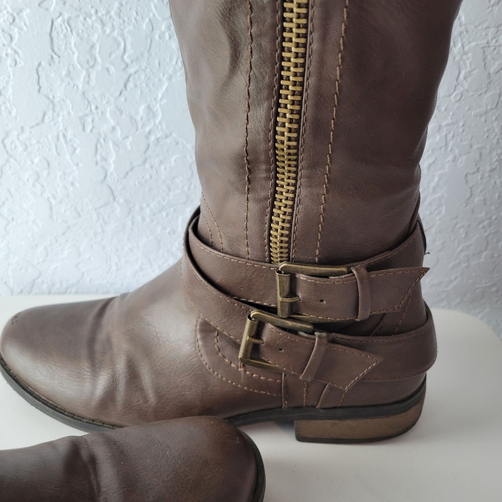 Rampage Women's Hansel Zipper and Buckle Knee- High Riding Boots SIZE 7 - Picture 9 of 14